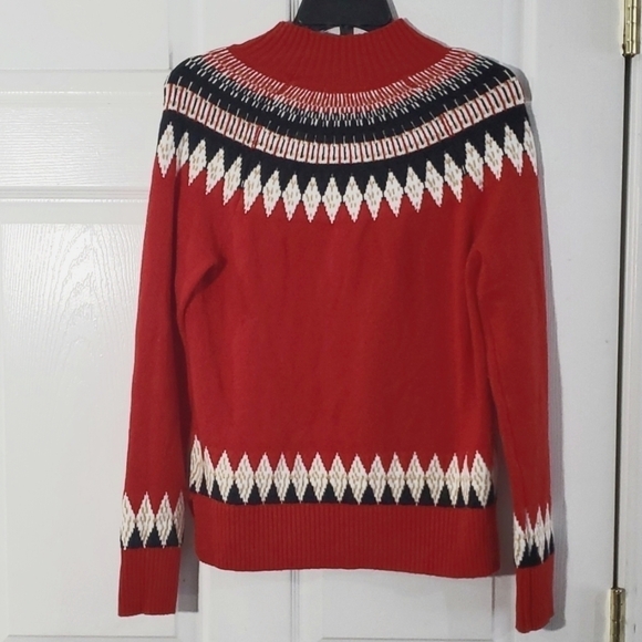 Charter Club Fair Isle Mock Turtleneck Sweater Small - Picture 5 of 9